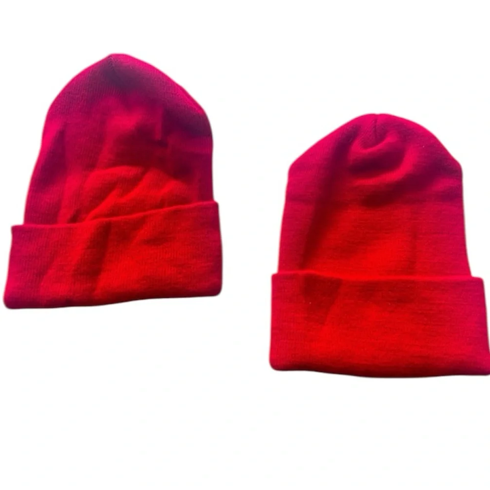 Two Bright Red Vintage Rare Home Alone 3 Knit Hats.  New without Tags-Never Worn